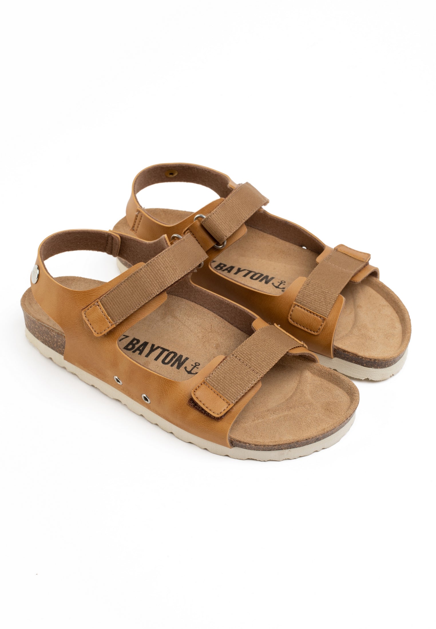 Spent Beige and Camel Multi-Strap Sandals