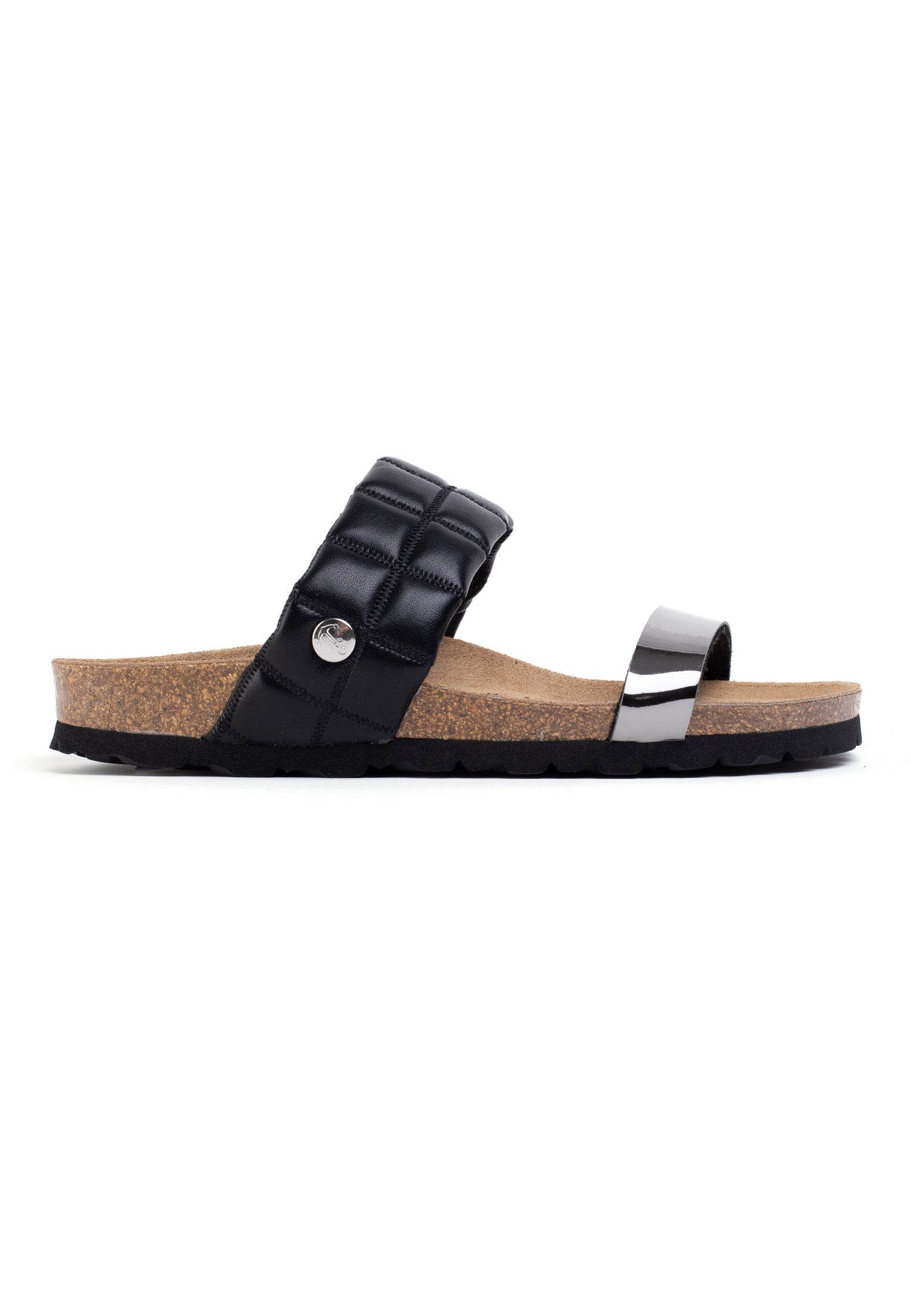 Manosque Anthracite and Black Multi-Strap Sandals