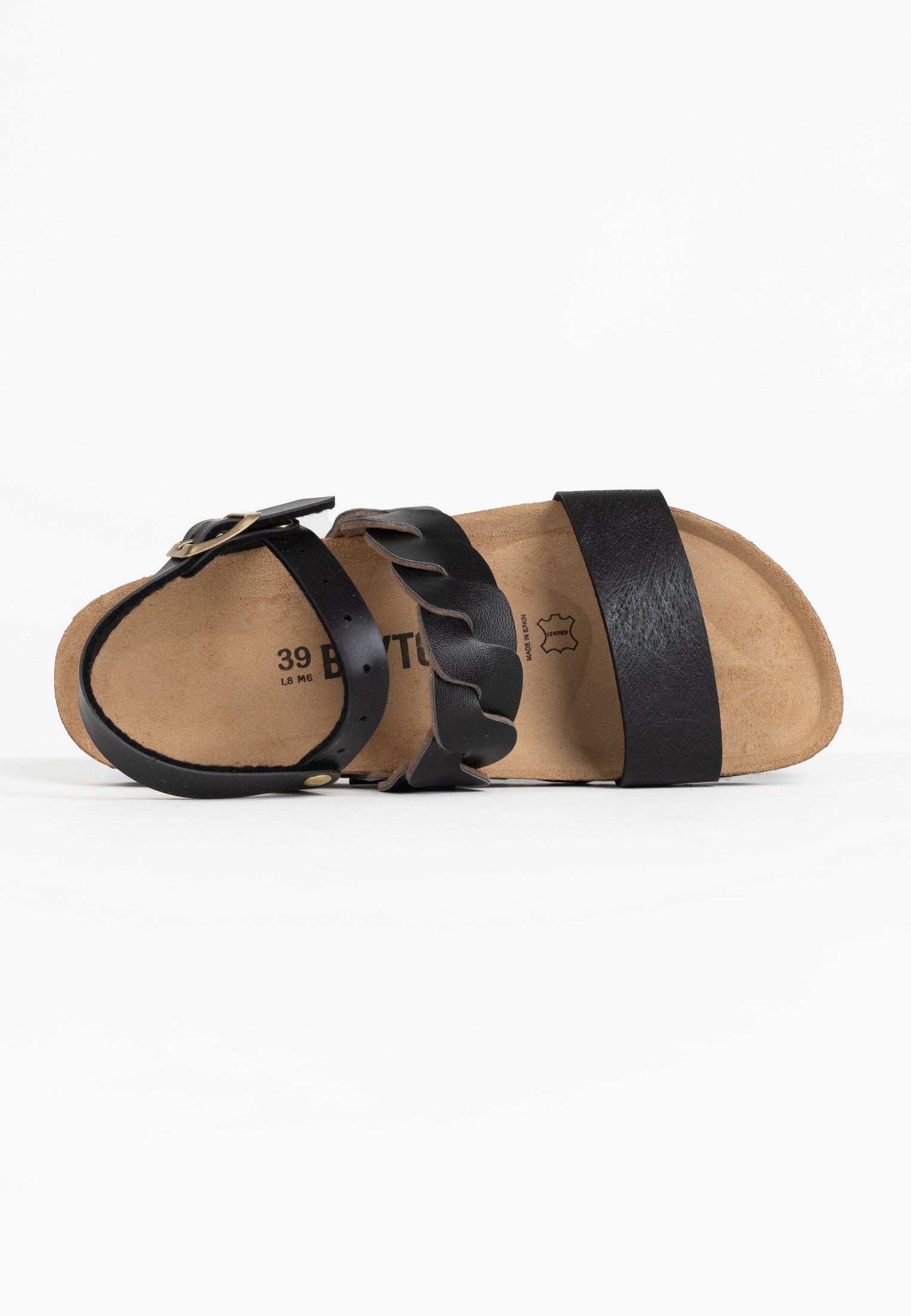 Citrine Black Multi-Strap Sandals