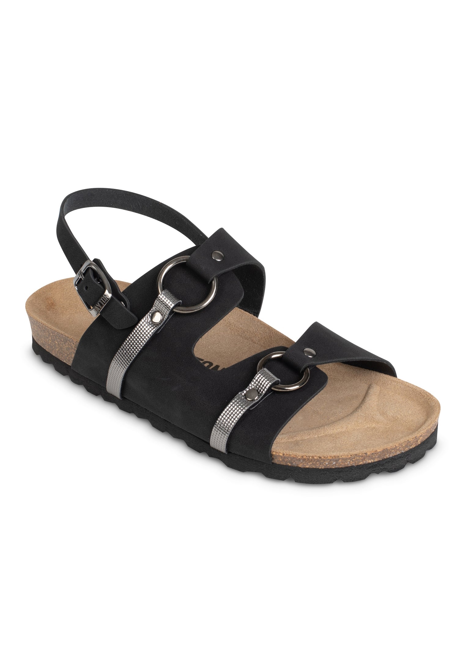 Astral Black and Pewter 2 Strap Sandals