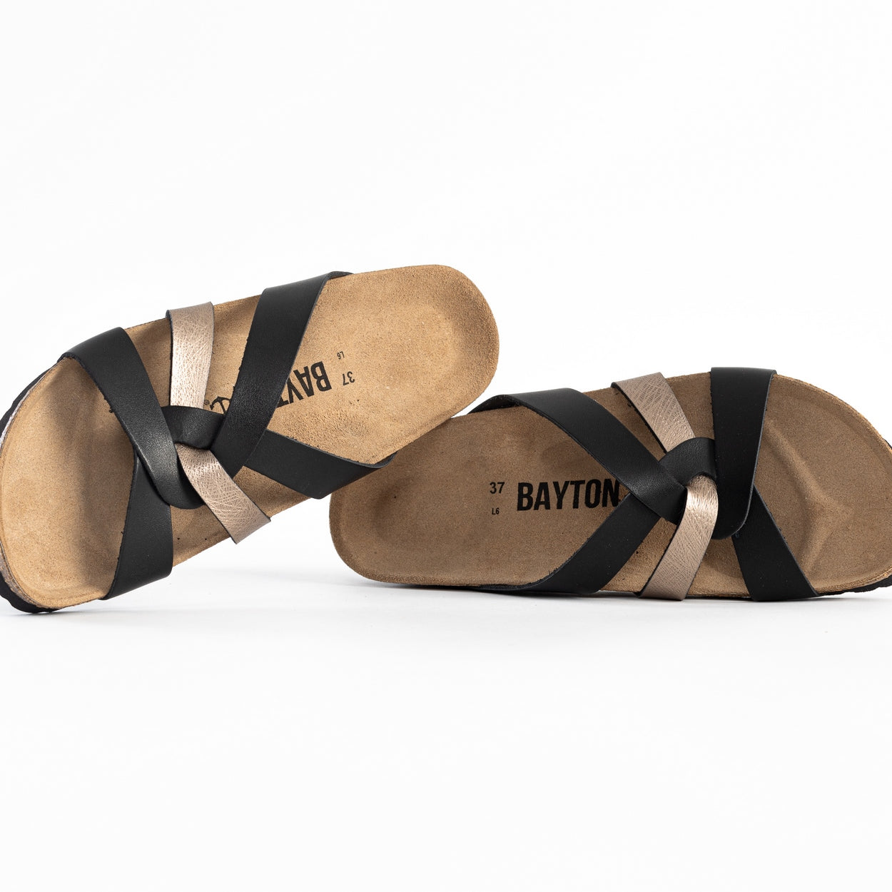 Santander Black and Mocha Multi-Strap Sandals