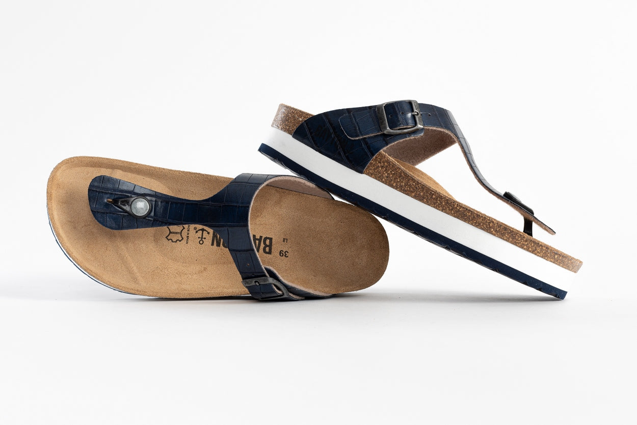 Asturias Navy Blue Platform Sandals