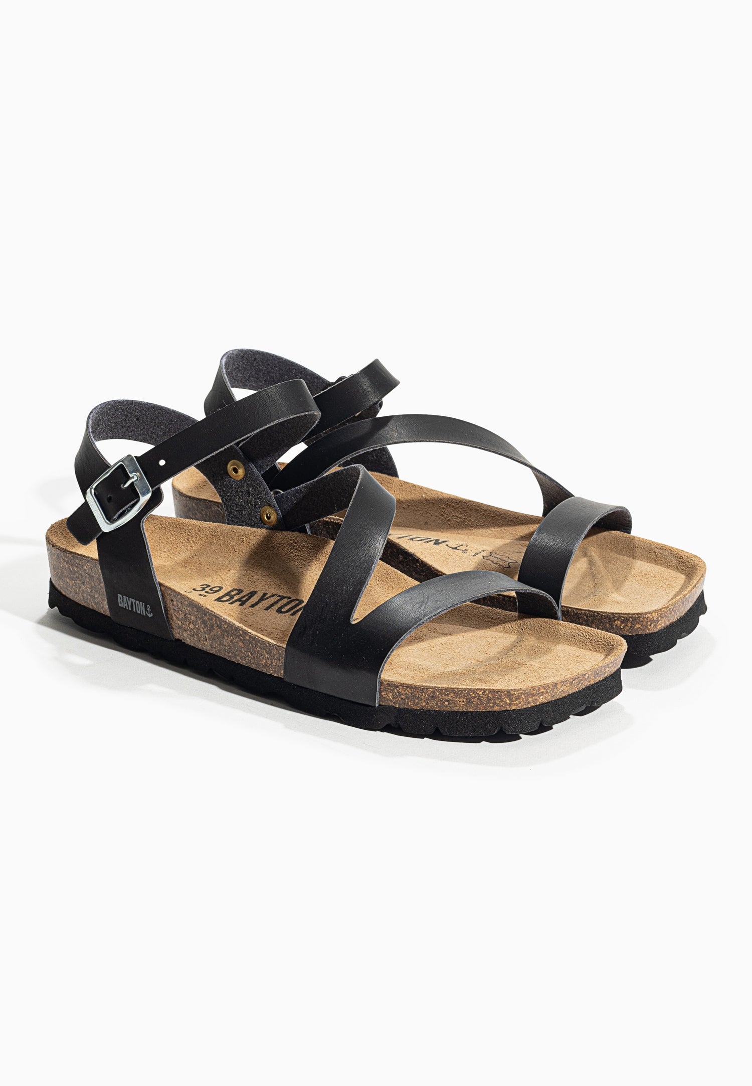 Vigo Black Multi-Strap Sandals