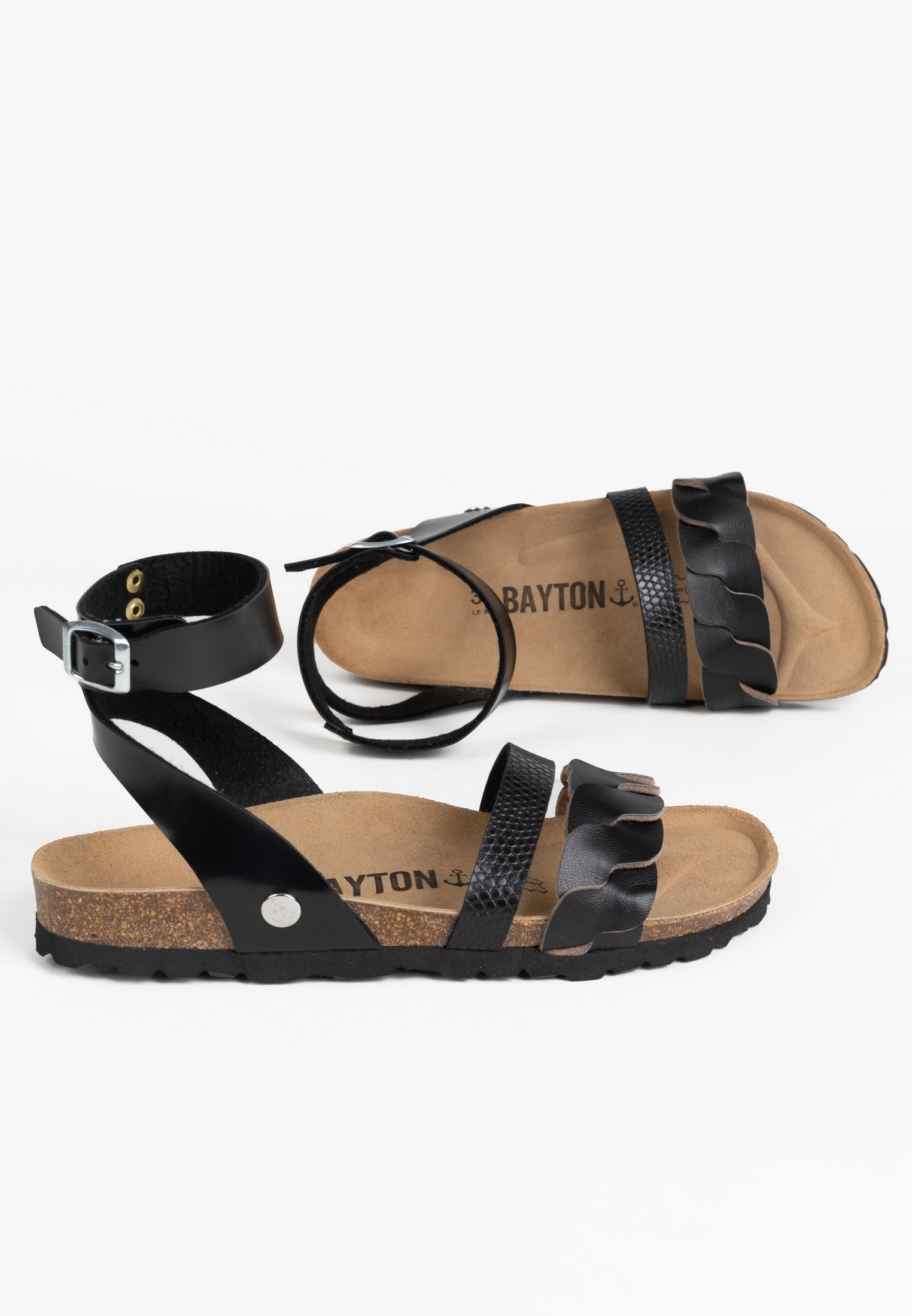 Capucine Black Multi-Strap Sandals