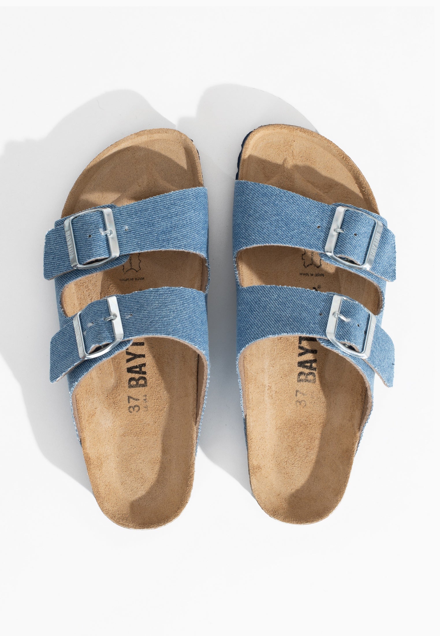 Atlas Light Blue Denim 2 Strap Sandals