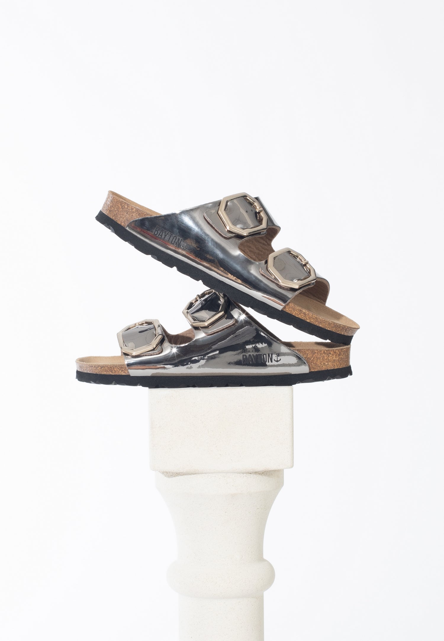 Atlas 2 Straps Dark Silver Sandals