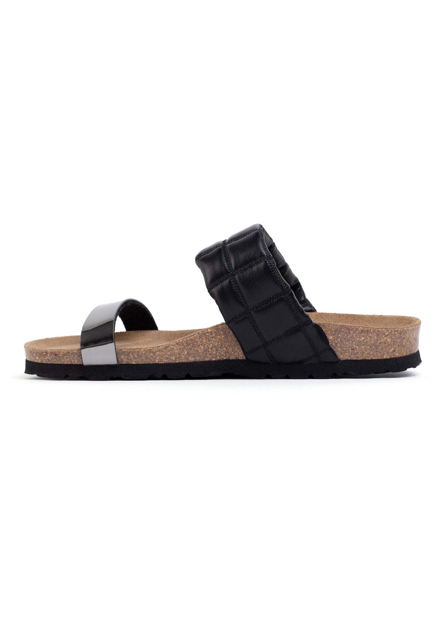 Manosque Anthracite and Black Multi-Strap Sandals