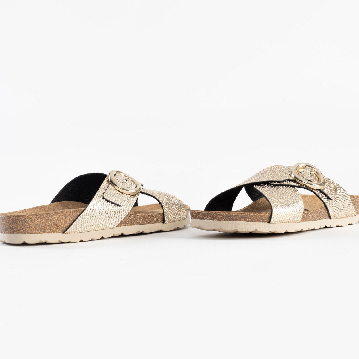 Dushan Light Gold 2 Strap Sandals