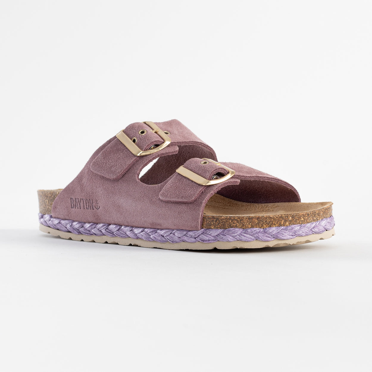 Atlas Old Pink Suede Leather 2 Strap Sandals