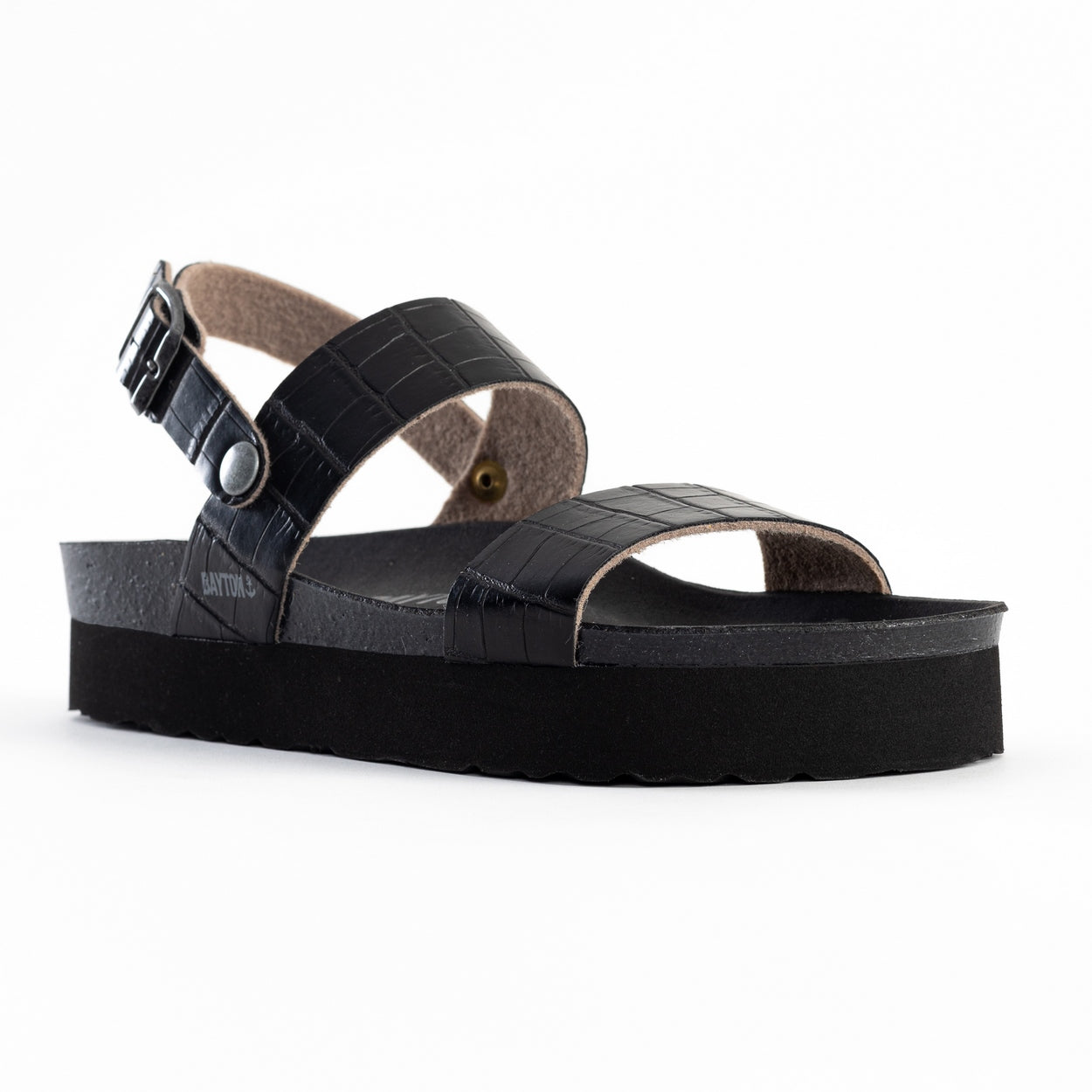 Almeria Black Platform Sandals