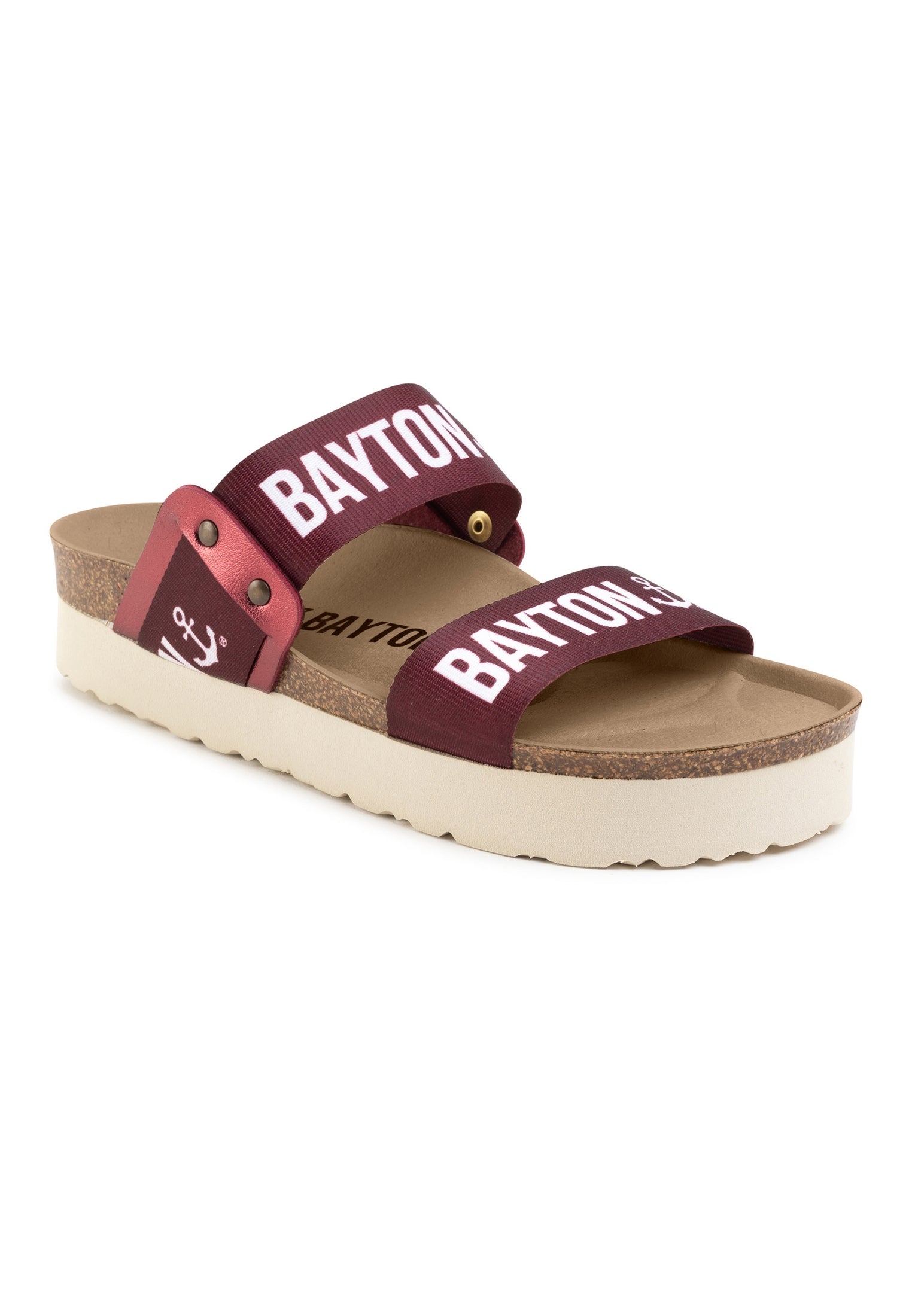 Solar Bordeaux 2 Strap Sandals