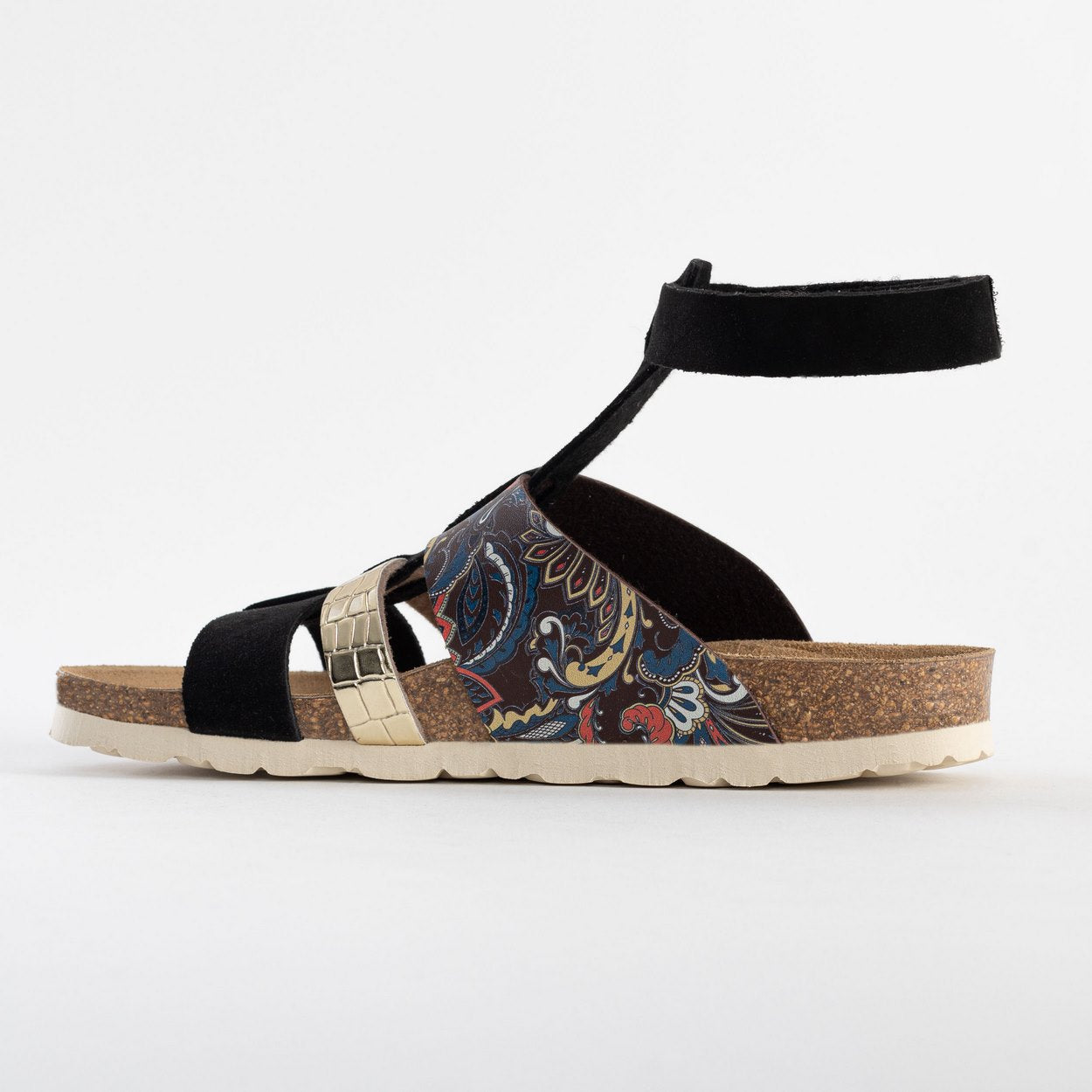 Morello Black Multi-Strap Sandals