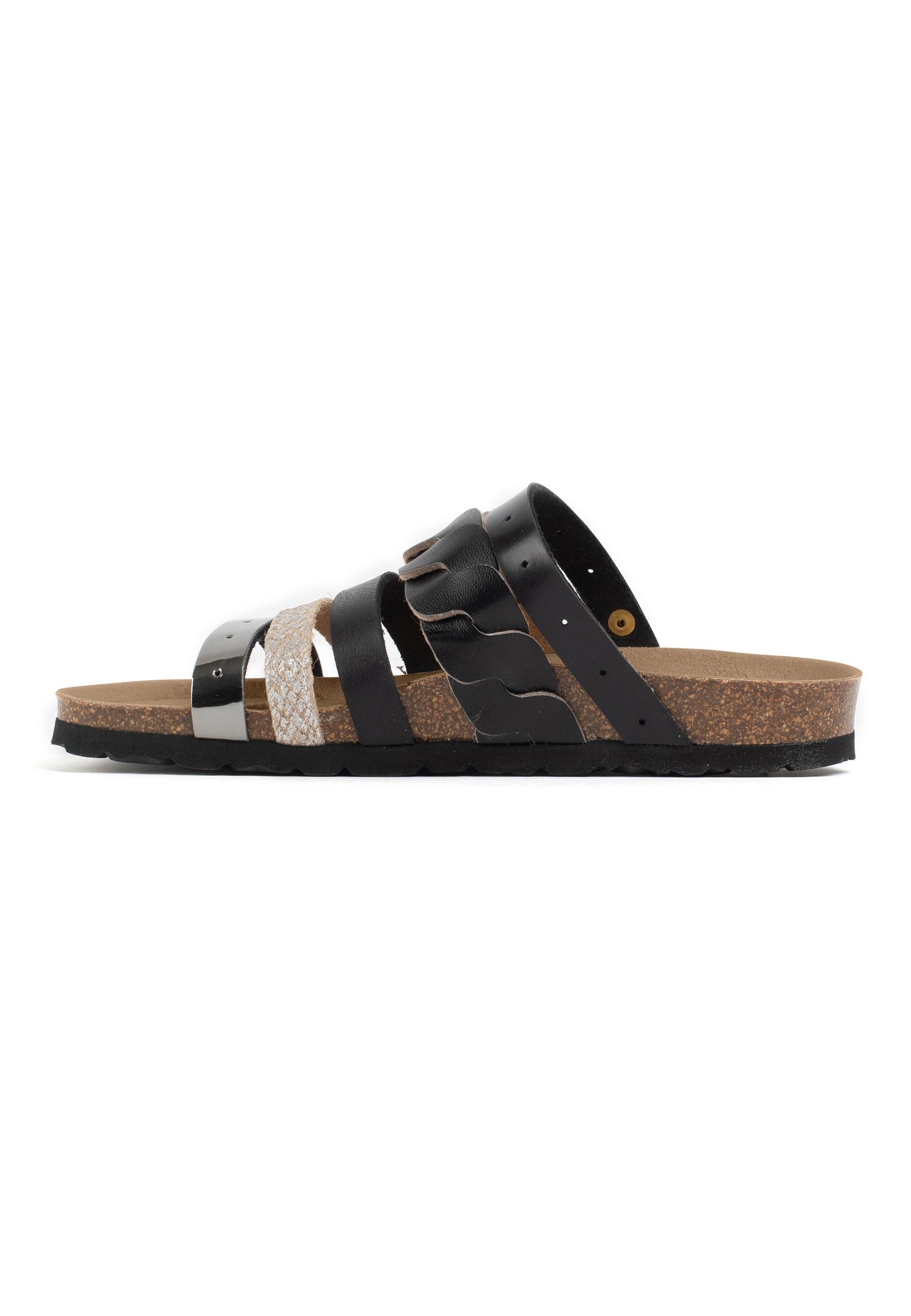 Black Crystal Multi-Strap Sandals