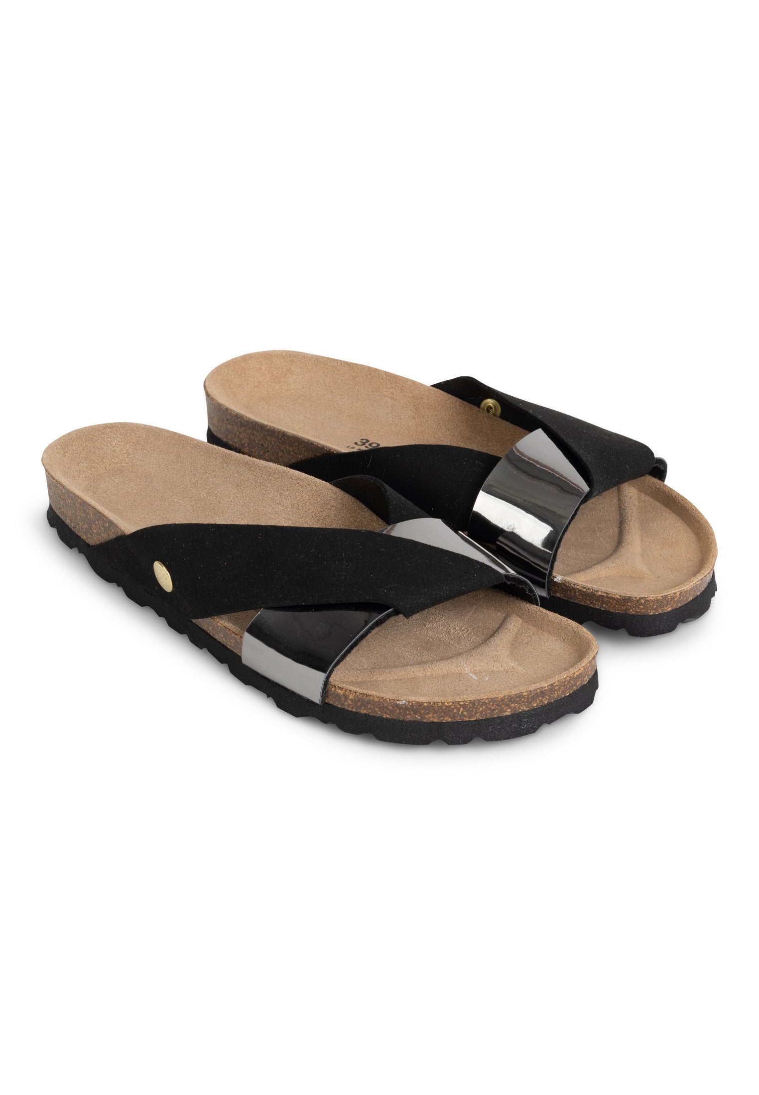 Figari Multi-Strap Anthracite and Black 2-Strap Sandals