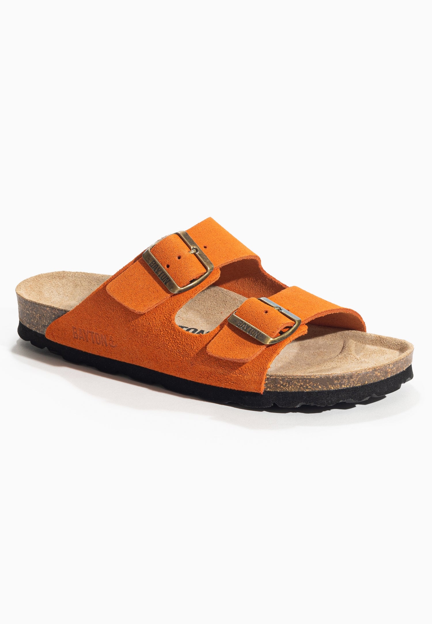 Tracy Orange Suede Leather 2 Strap Sandals