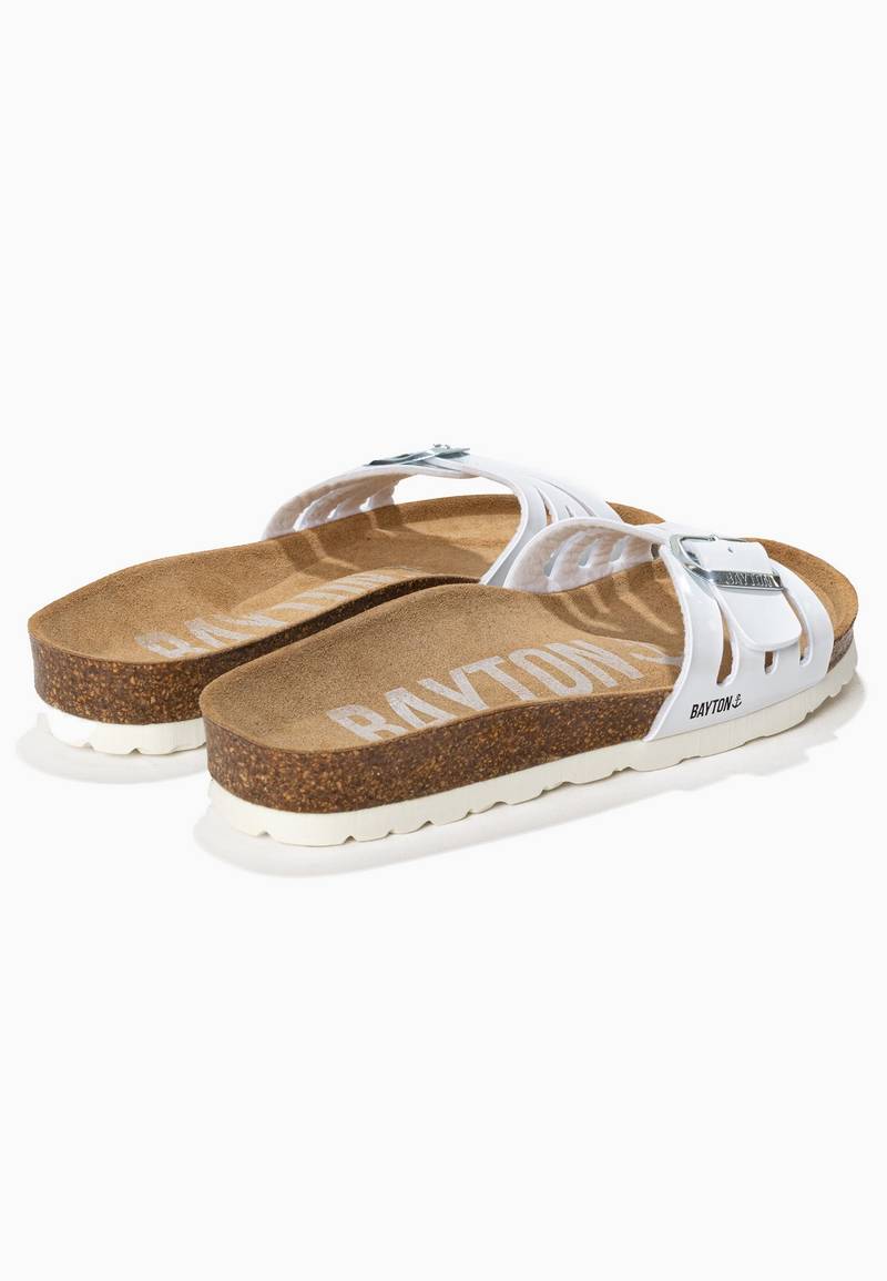 Athena White 1 Strap Sandals