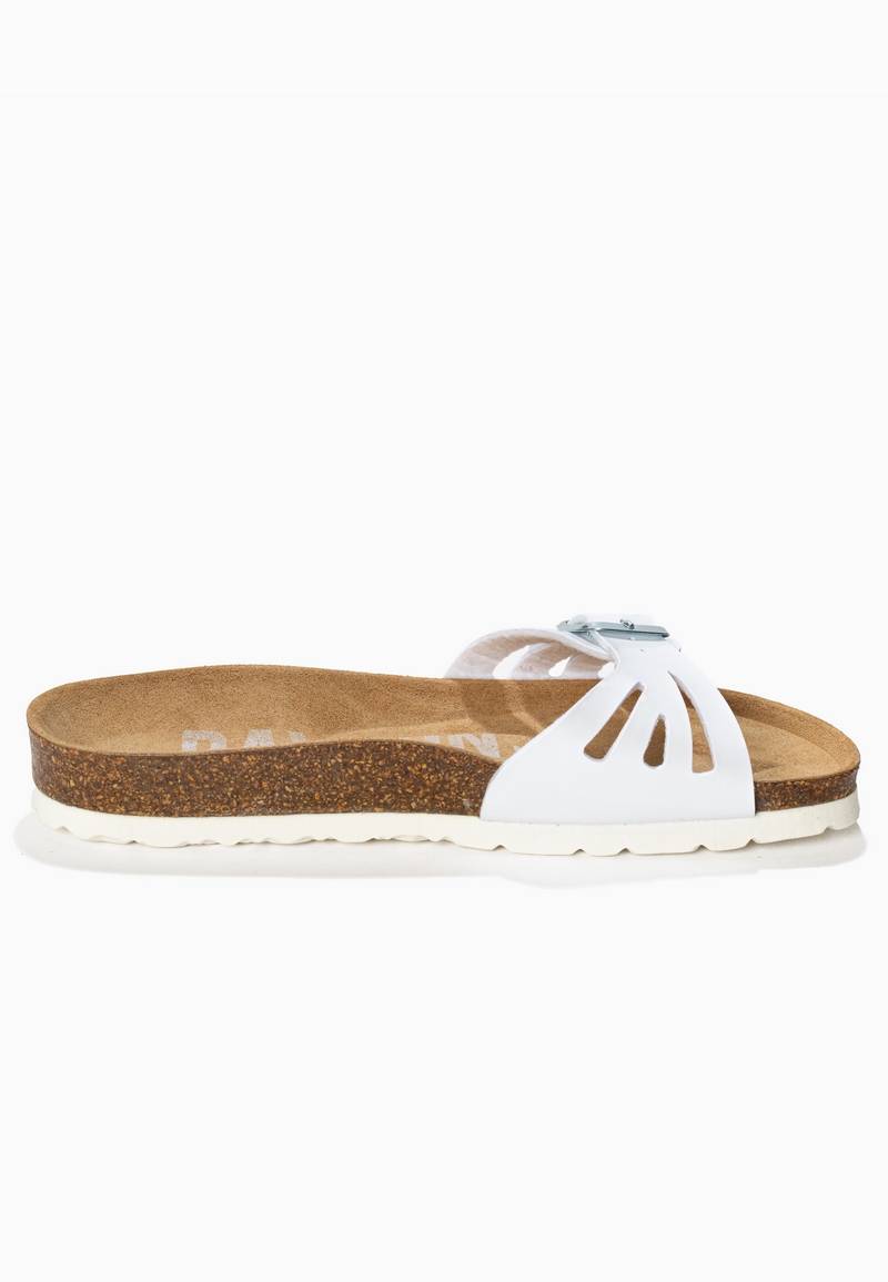 Athena White 1 Strap Sandals