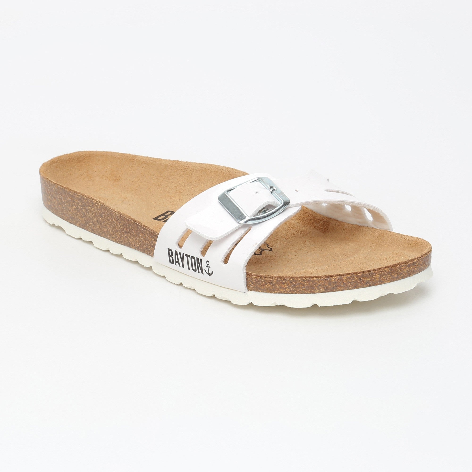 Athena White 1 Strap Sandals