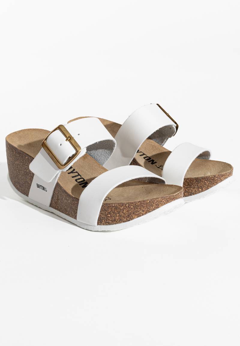 Sandalias Newcastle Cuña Y Semicuña Blanco