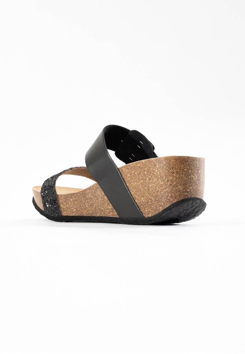 Persee Black Wedge and Semi-Wedge Sandals