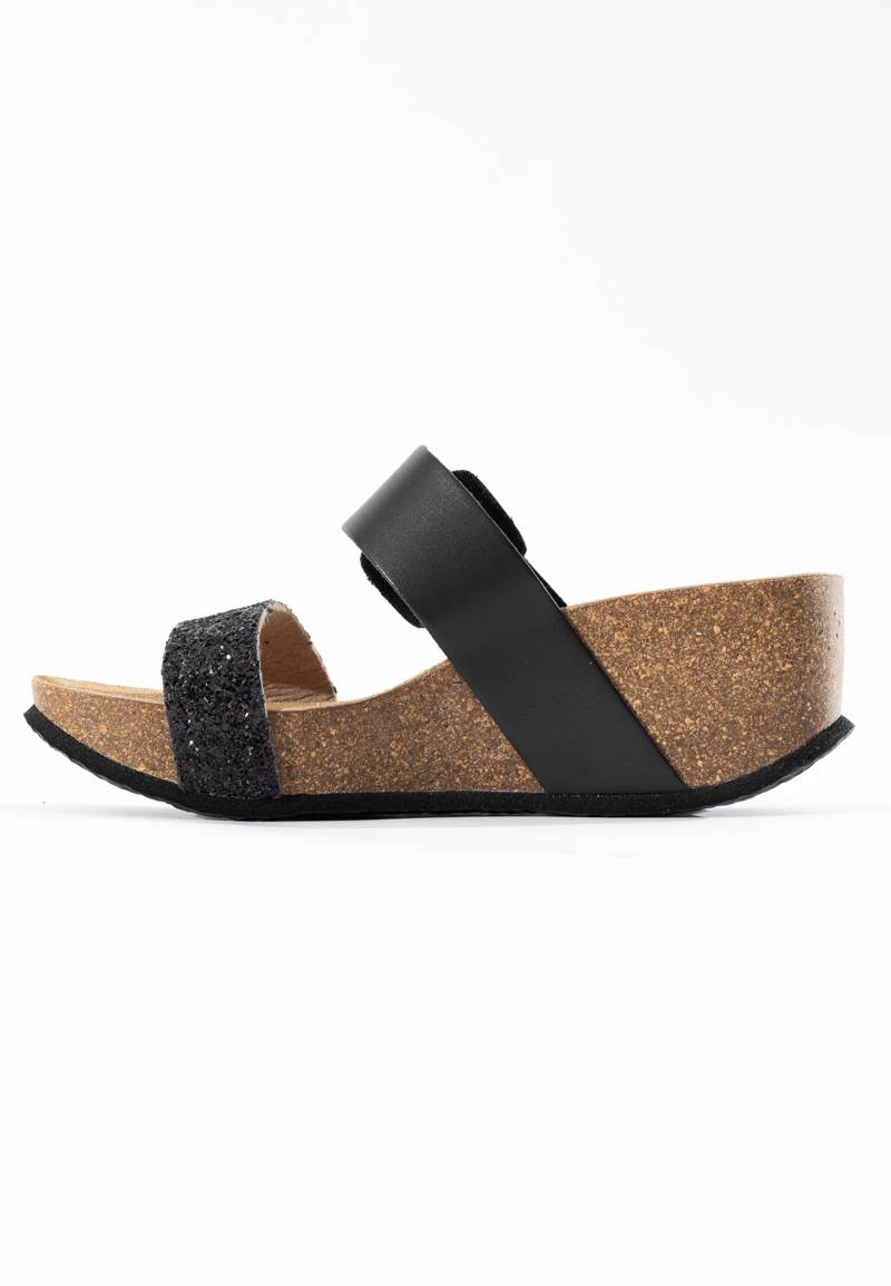 Persee Black Wedge and Semi-Wedge Sandals