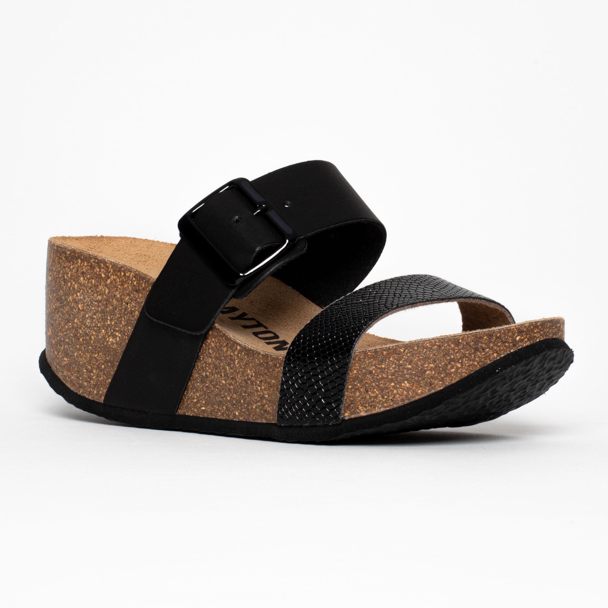 Persee Black Wedge and Semi-Wedge Sandals