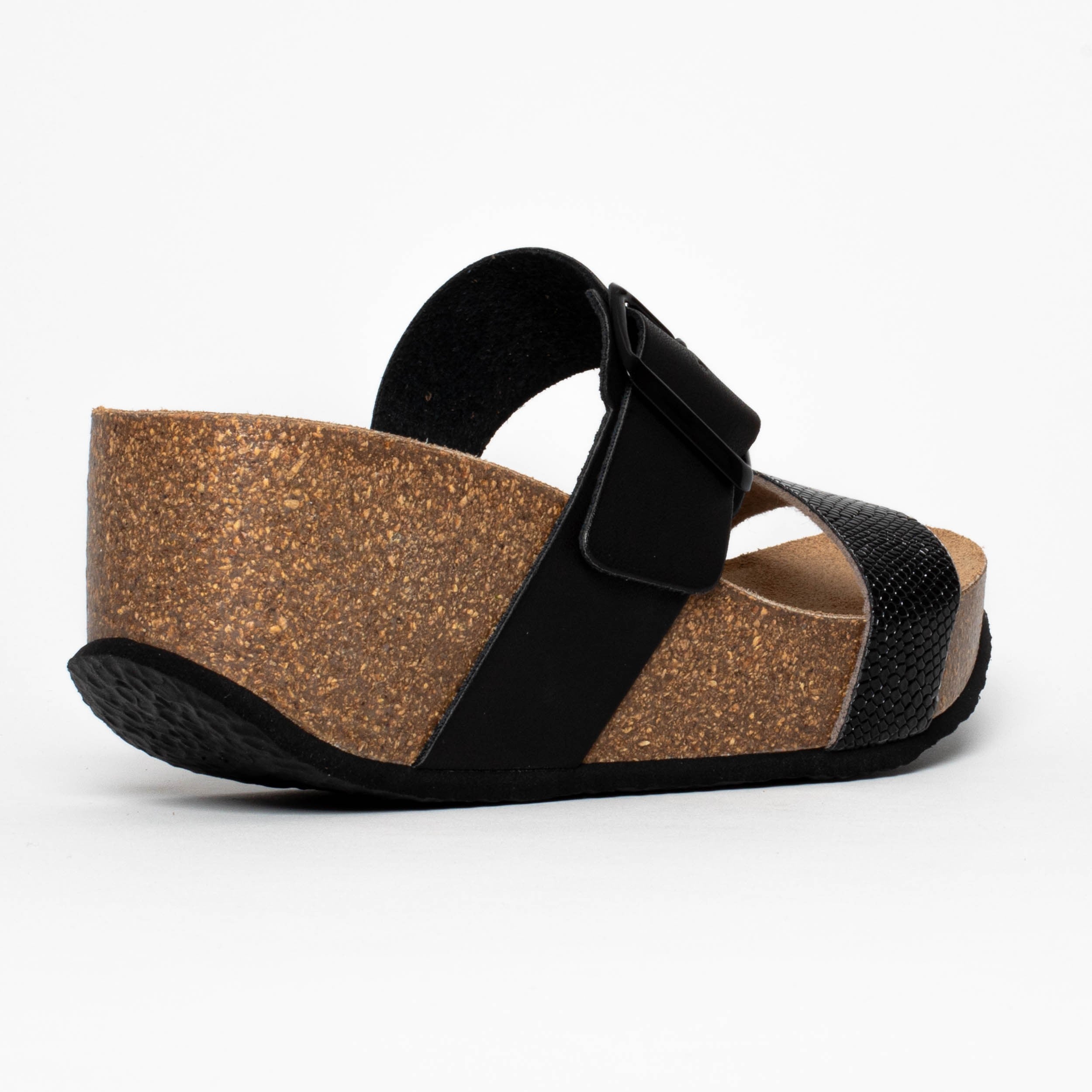 Persee Black Wedge and Semi-Wedge Sandals