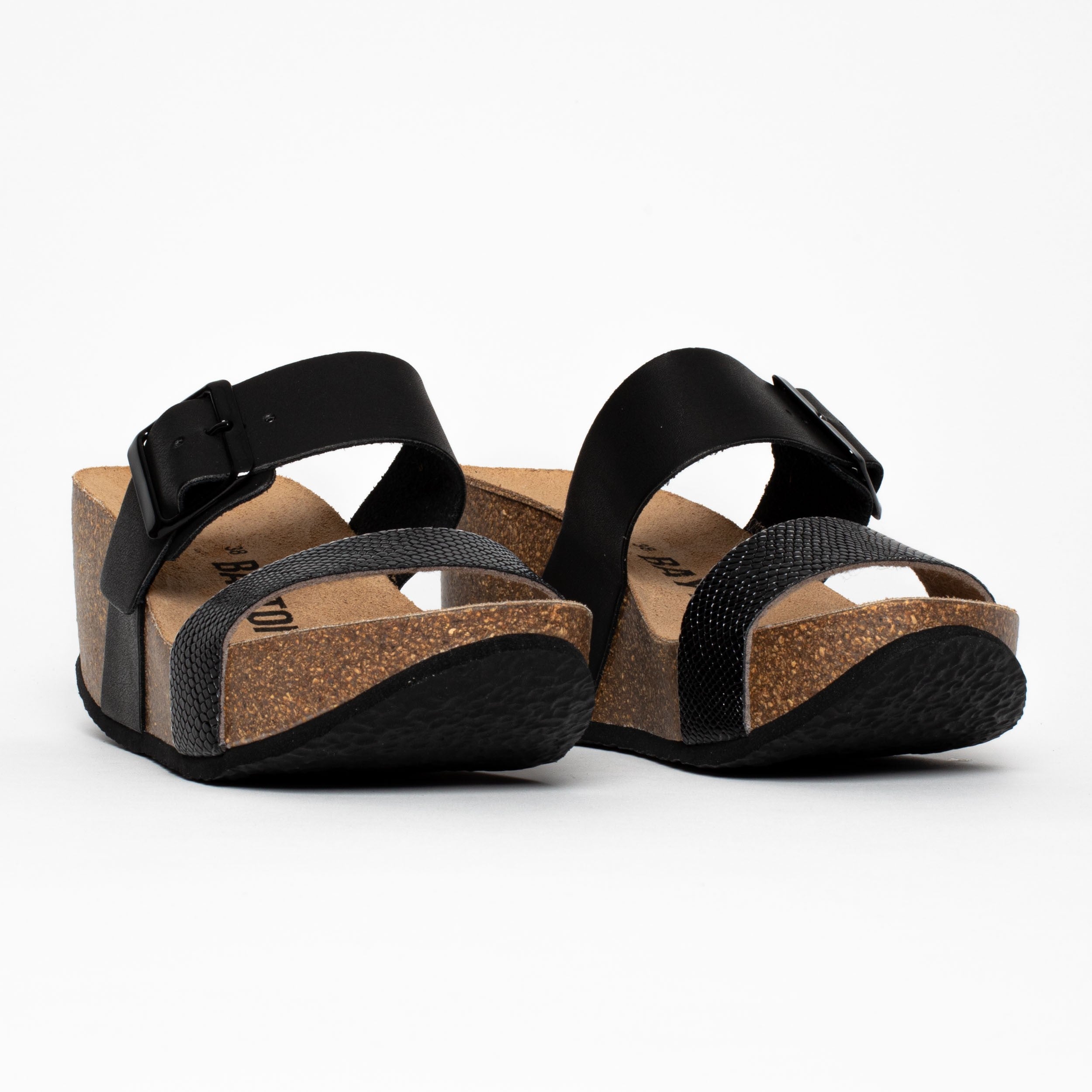 Persee Black Wedge and Semi-Wedge Sandals