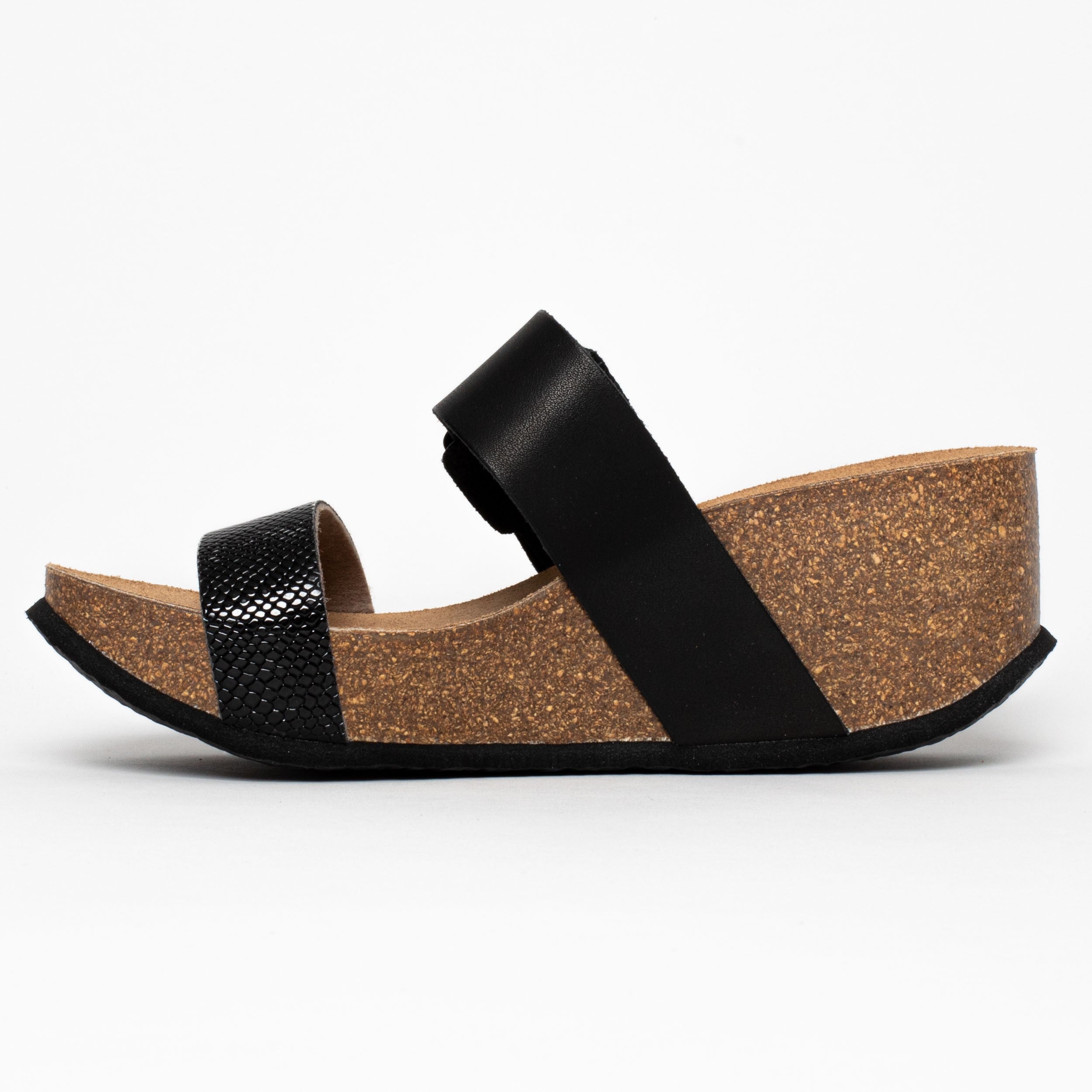 Persee Black Wedge and Semi-Wedge Sandals