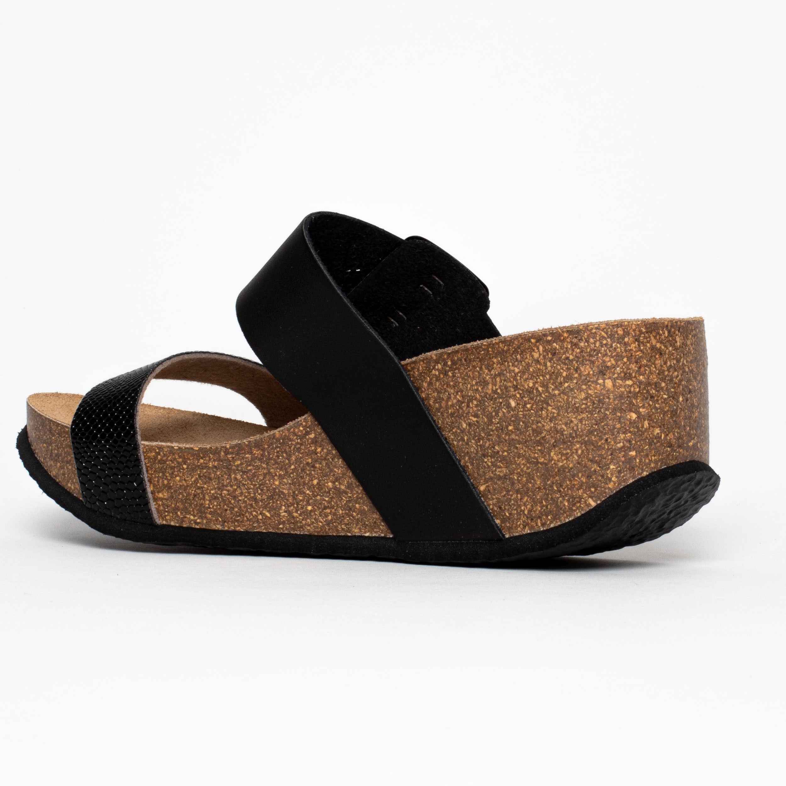 Persee Black Wedge and Semi-Wedge Sandals