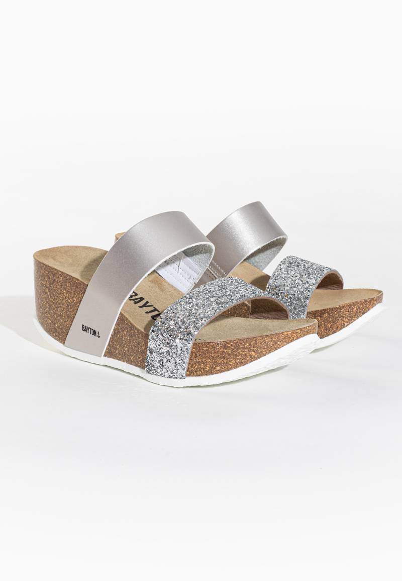 Philomene Silver Wedge and Semi-Wedge Sandals