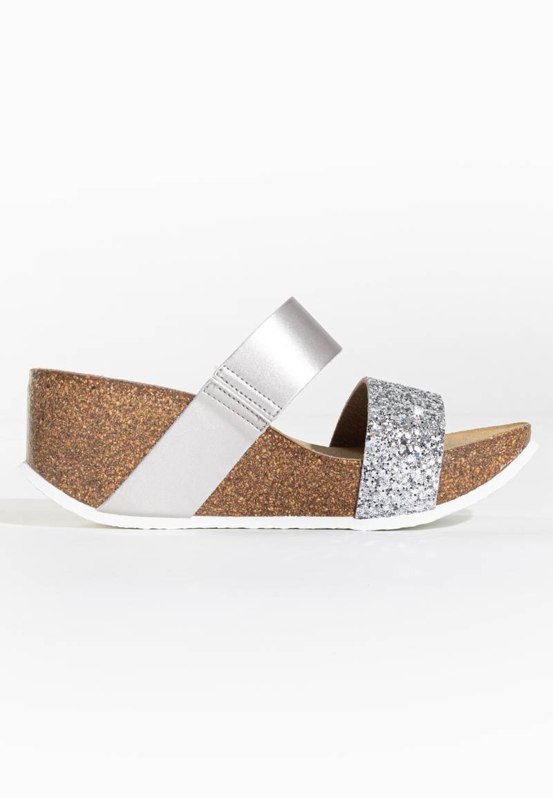 Philomene Silver Wedge and Semi-Wedge Sandals