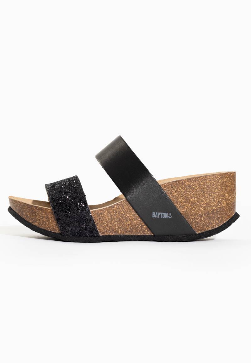 Philomene Black Wedge and Semi-Wedge Sandals