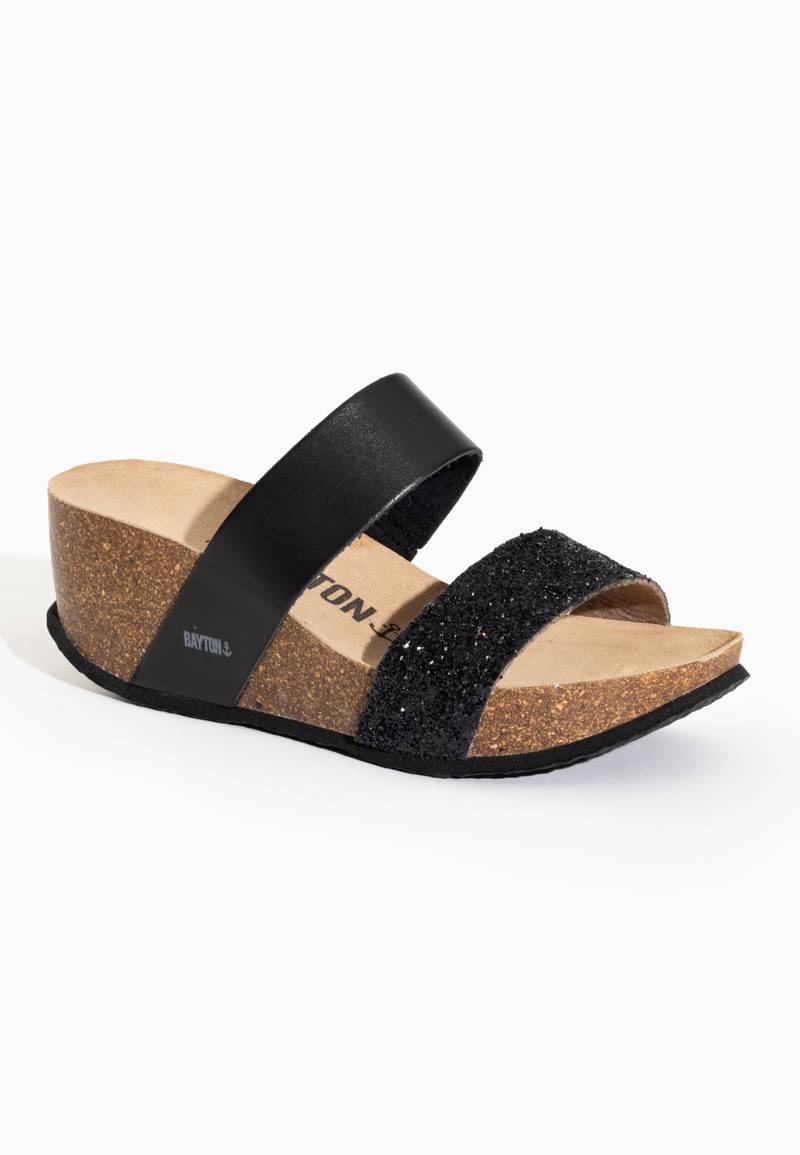 Philomene Black Wedge and Semi-Wedge Sandals