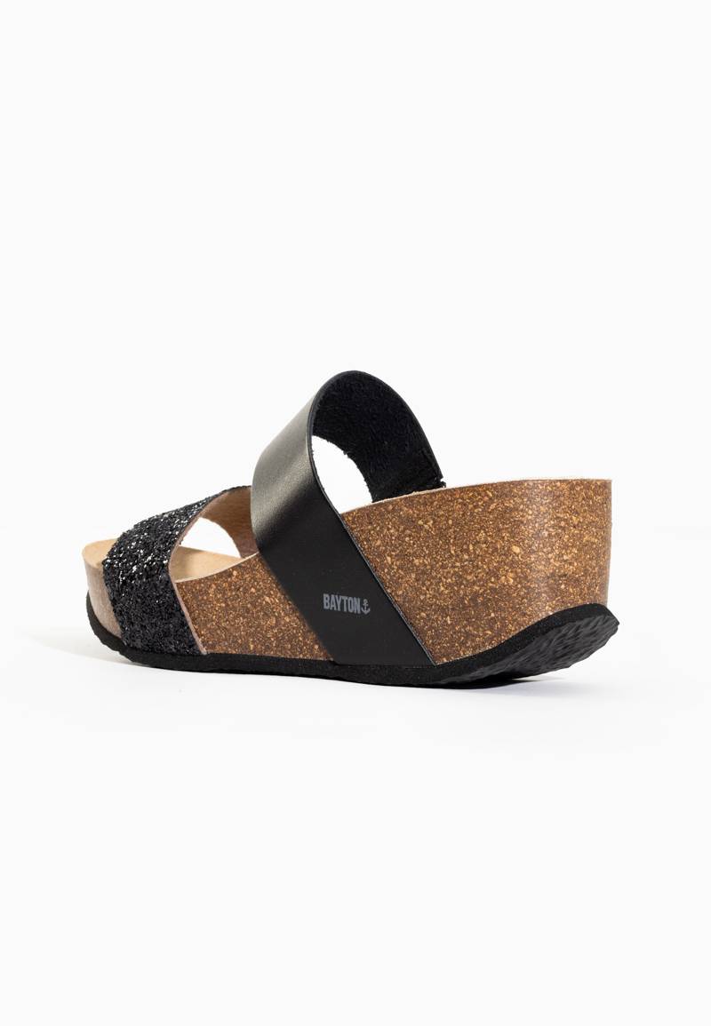 Philomene Black Wedge and Semi-Wedge Sandals