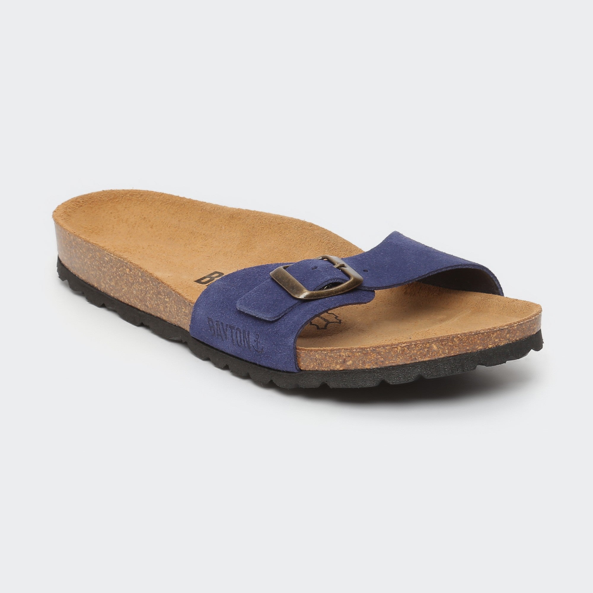 Zephyr Navy Blue Suede Leather 1 Strap Sandals