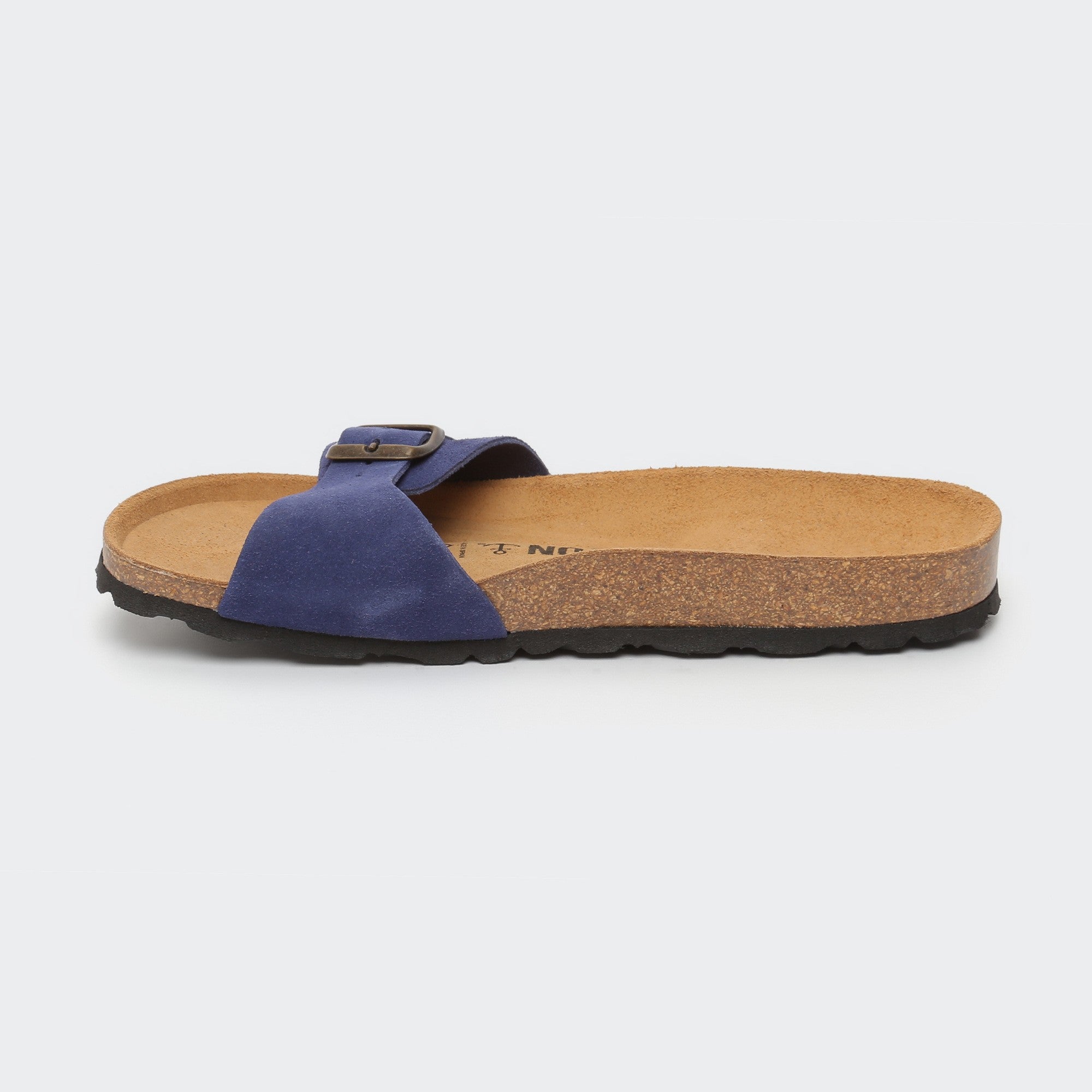 Zephyr Navy Blue Suede Leather 1 Strap Sandals