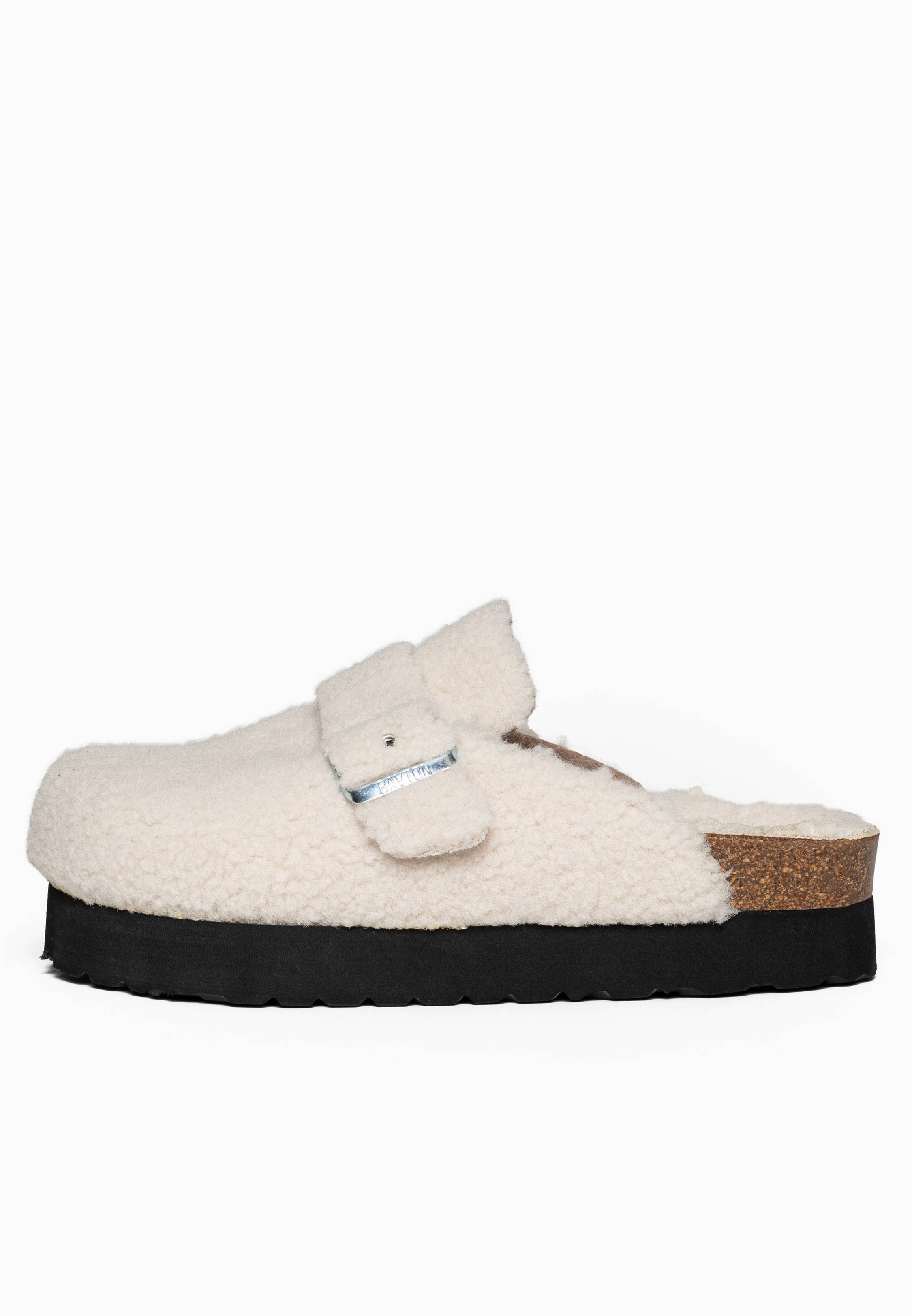 Adour Beige Platform Clogs