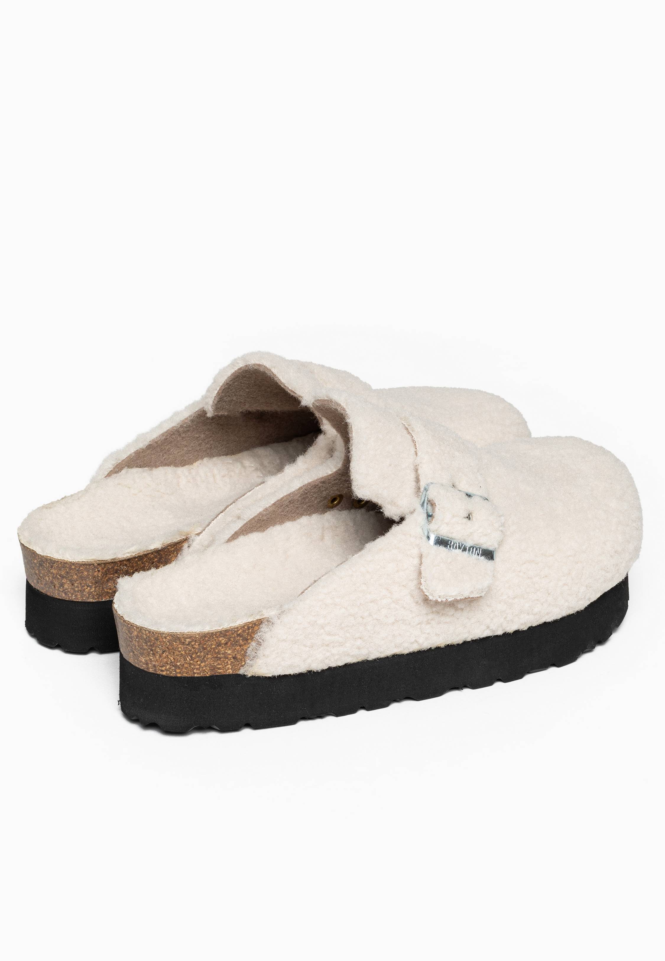 Adour Beige Platform Clogs