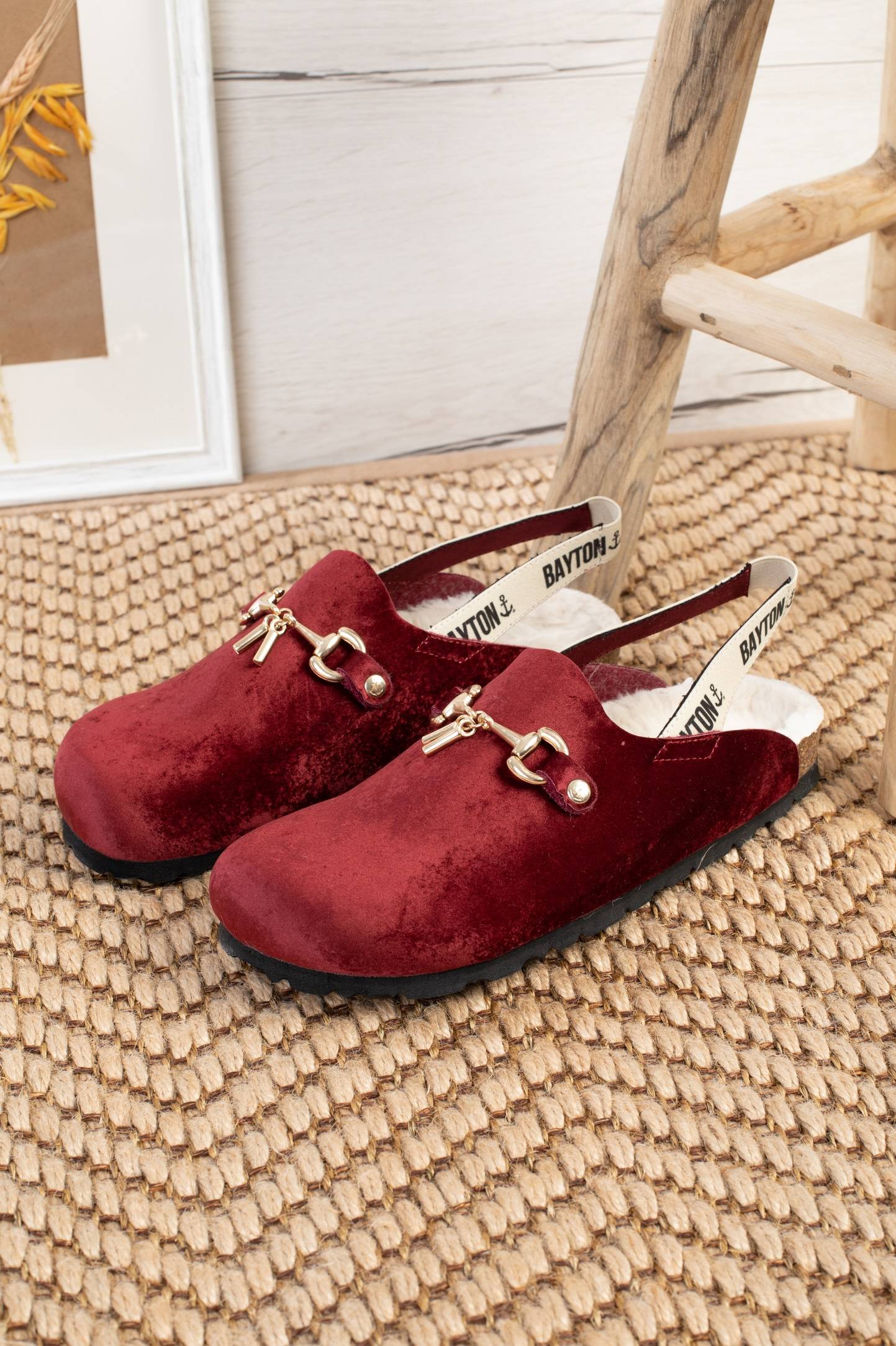 Chatel Bordeaux Velvet Clogs