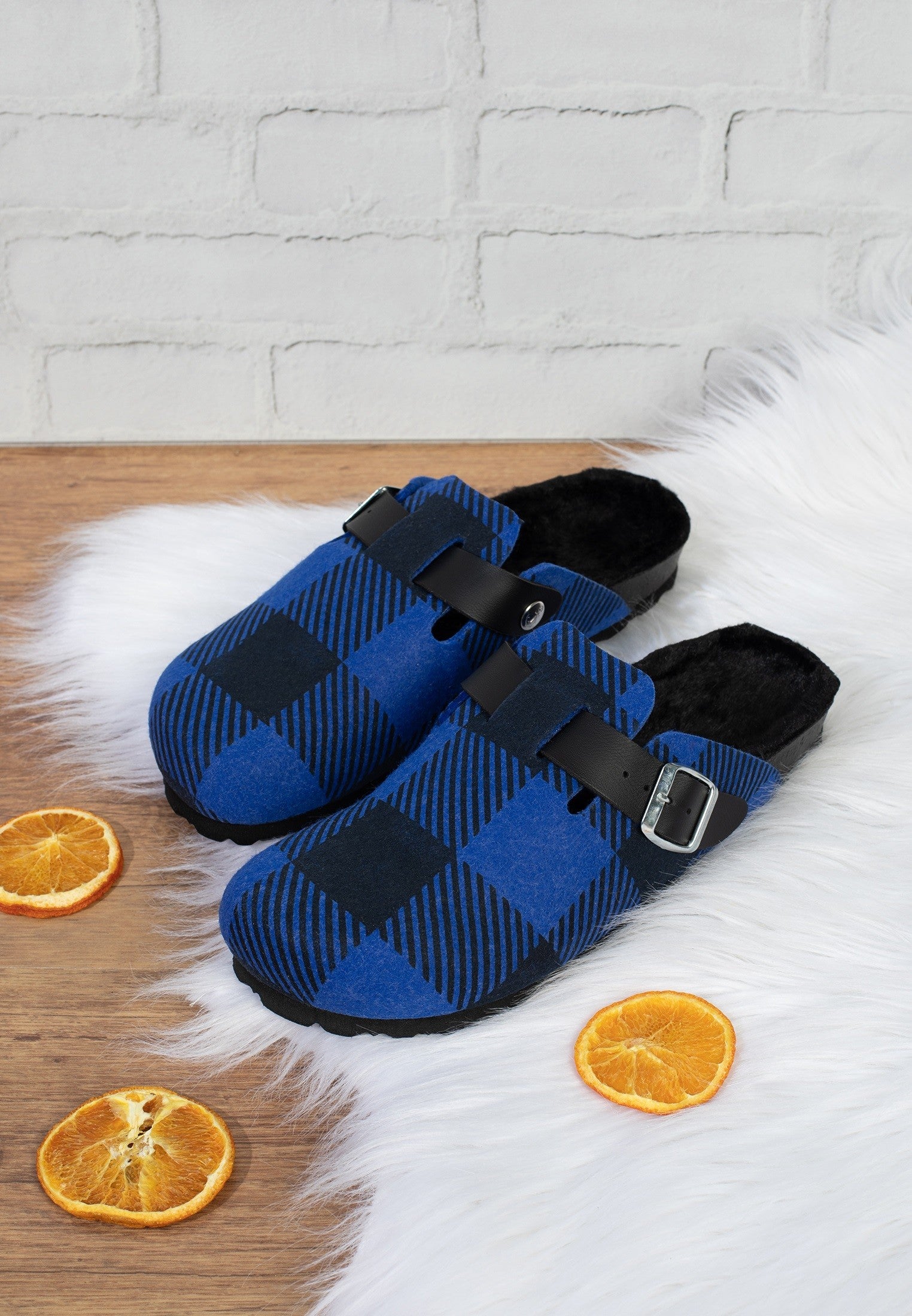 Moke Clogs Blue And Black Clogs