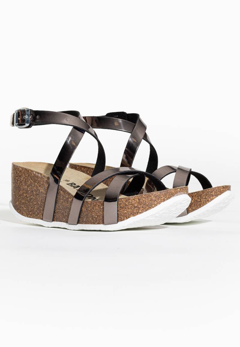 Asteria Dark Grey Wedge and Semi-Wedge Sandals