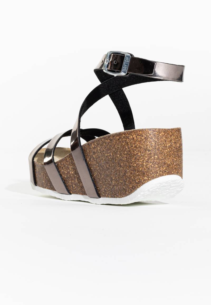 Asteria Dark Grey Wedge and Semi-Wedge Sandals