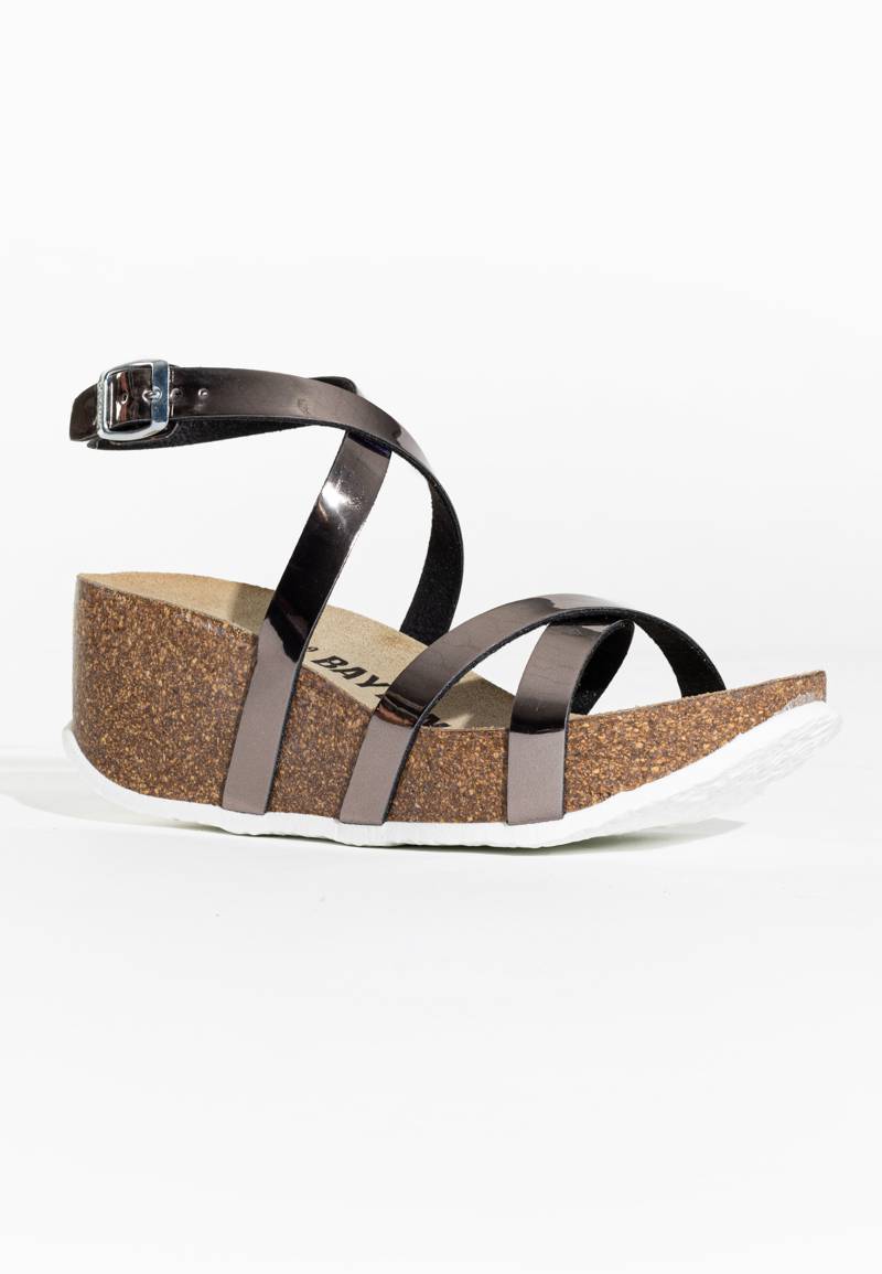 Asteria Dark Grey Wedge and Semi-Wedge Sandals