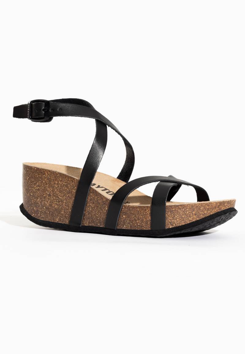 Asteria Black Wedge and Semi-Wedge Sandals