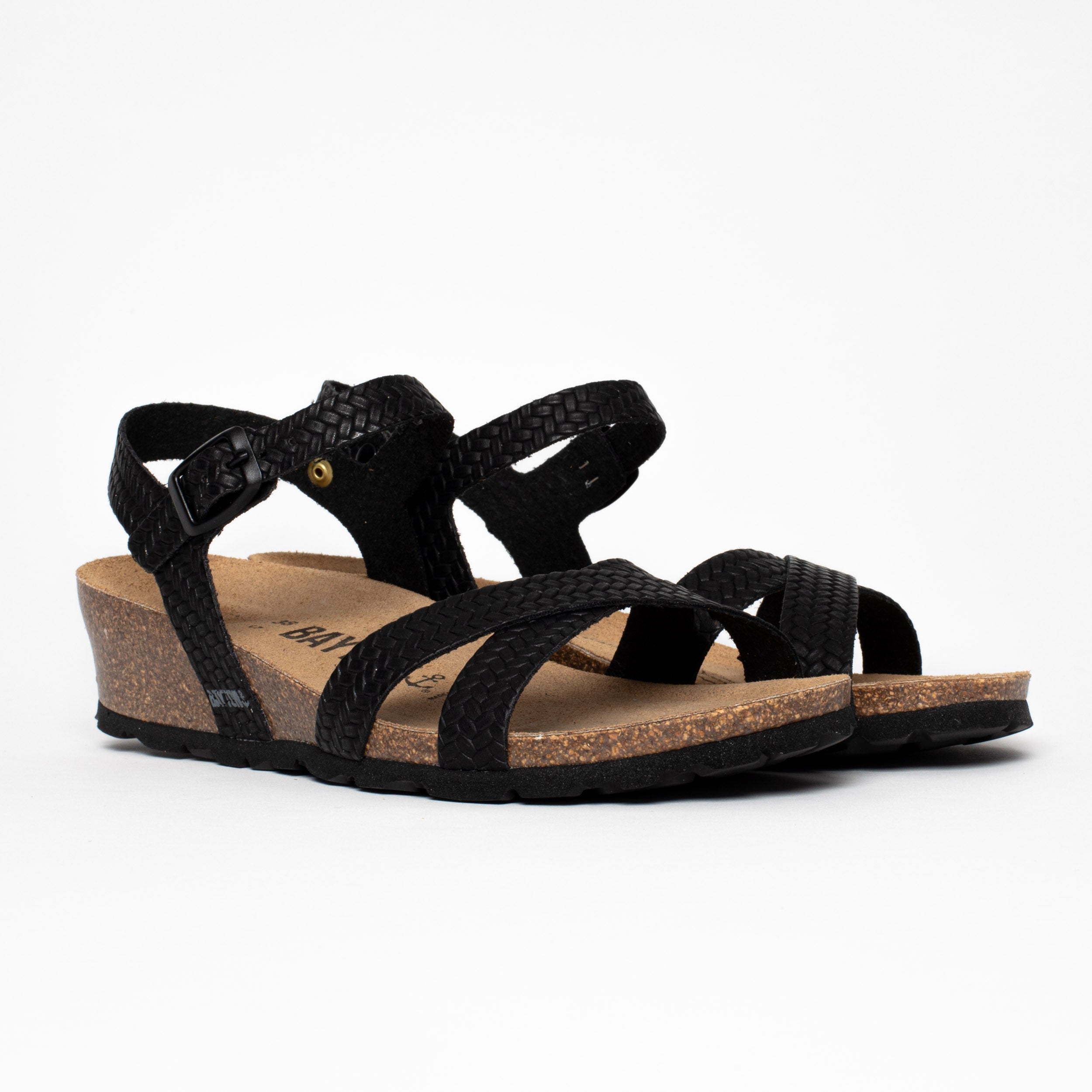 Canberra Black Wedge and Semi-Wedge Sandals