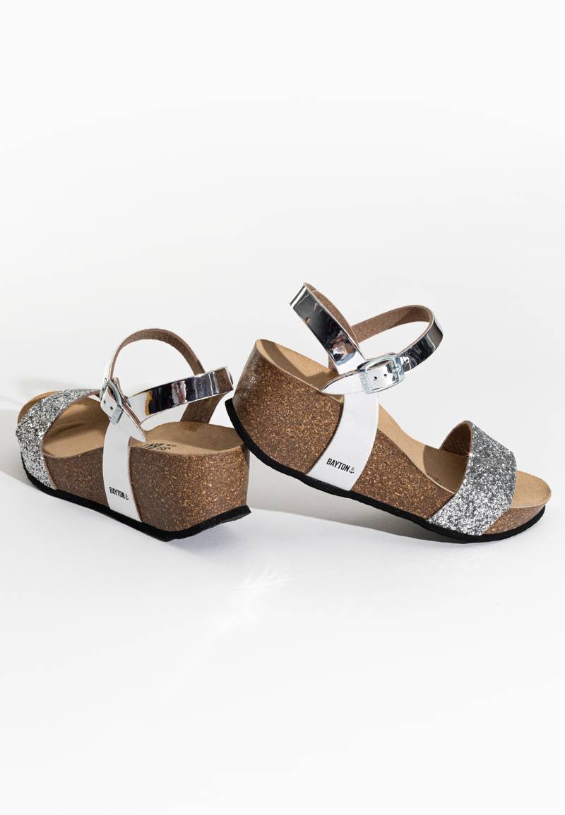 Hyas Silver Wedge and Semi-Wedge Sandals