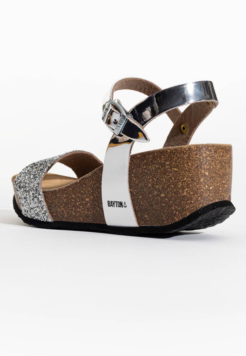 Hyas Silver Wedge and Semi-Wedge Sandals