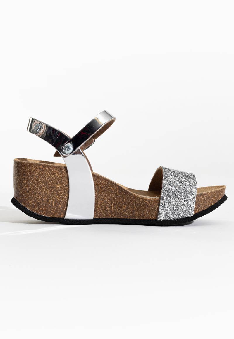 Hyas Silver Wedge and Semi-Wedge Sandals