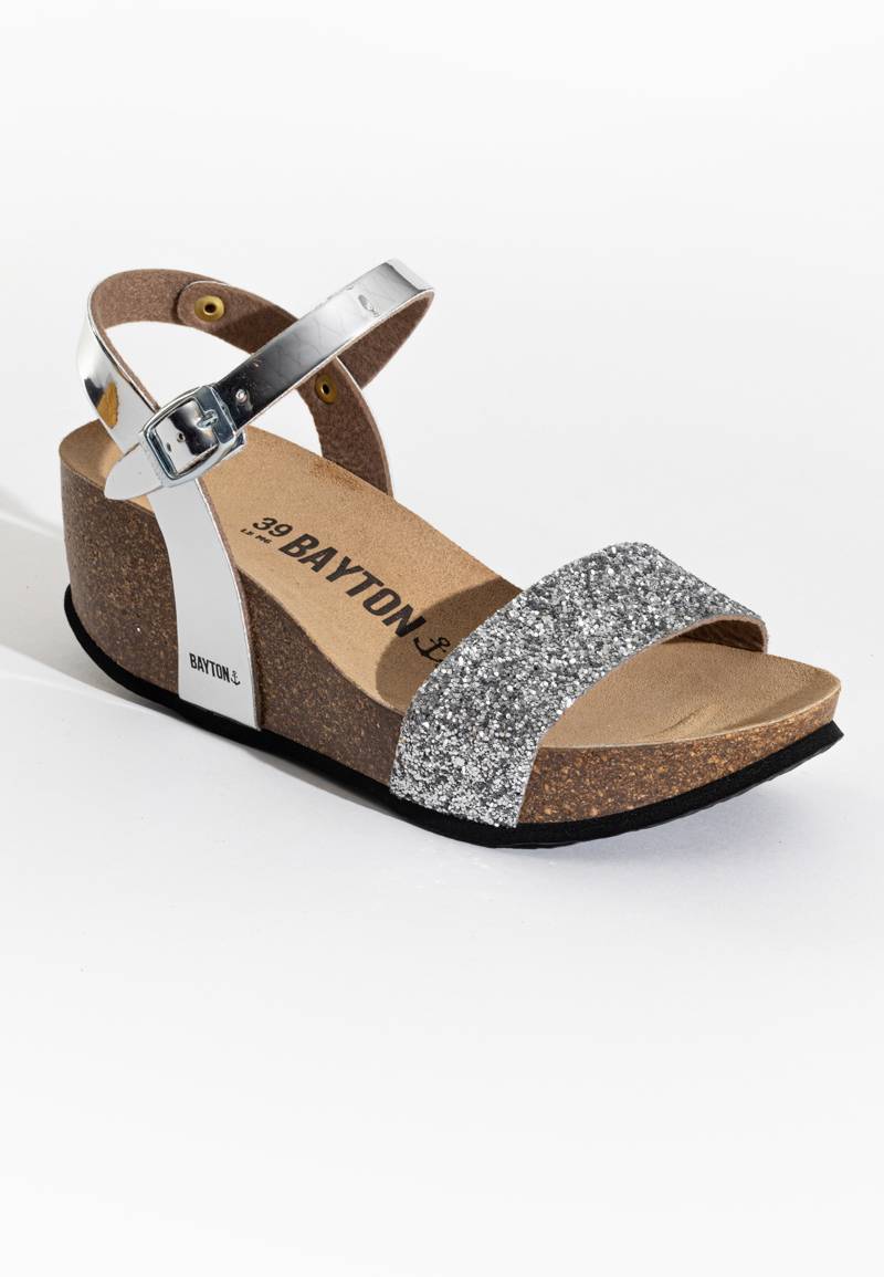 Hyas Silver Wedge and Semi-Wedge Sandals